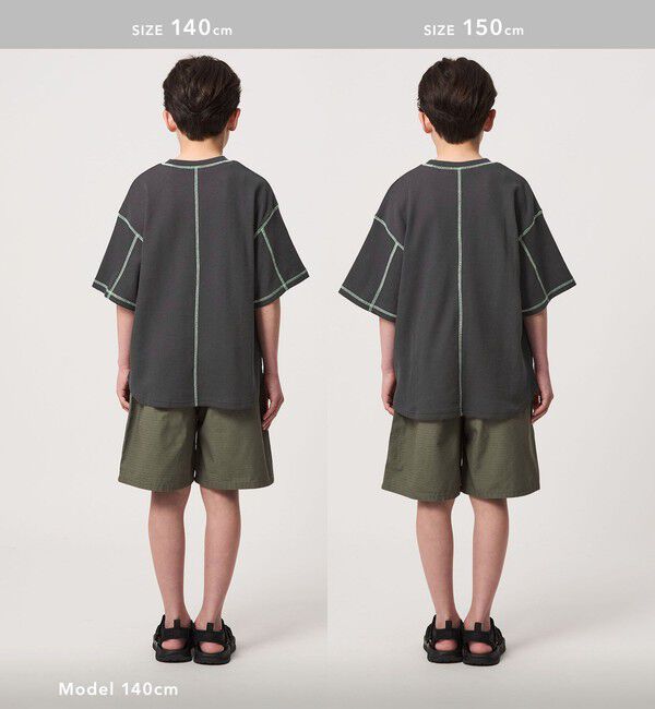 UNITED ARROWS green label relaxing「【スタメンシリーズ】ドライワッフル 配色ステッチ Tシャツ / キッズ  100cm-160cm」|Tシャツ・カットソー|