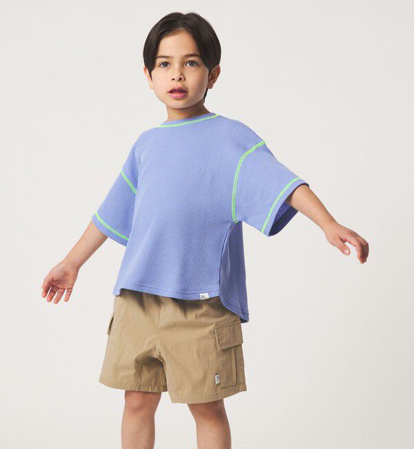 UNITED ARROWS green label relaxing「【スタメンシリーズ】ドライワッフル 配色ステッチ Tシャツ / キッズ  100cm-160cm」|Tシャツ・カットソー|