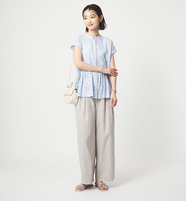UNITED ARROWS green label relaxing「カット ジャガード フレンチスリーブ ブラウス」|シャツ・ブラウス|