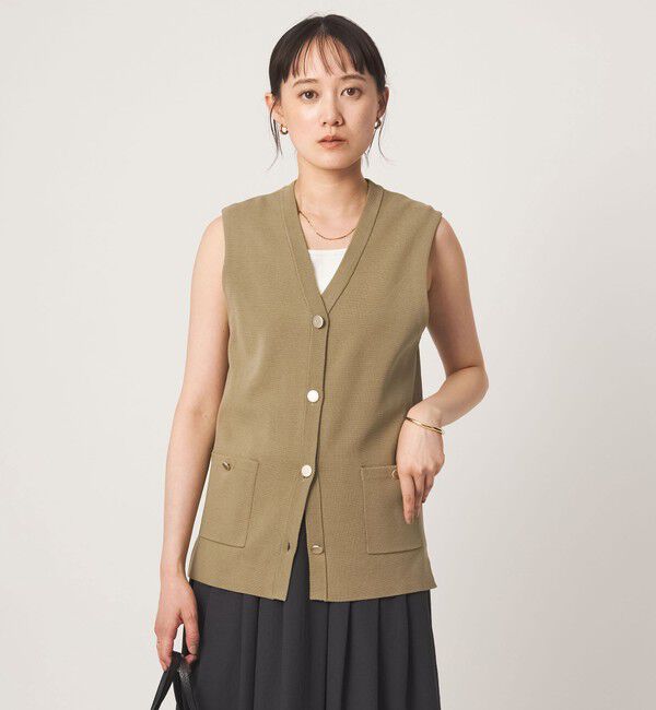 UNITED ARROWS green label relaxing「ゴールドカラーボタン ニット ジレ」|ベスト・ジレ|OLIVE