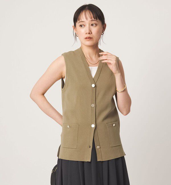 UNITED ARROWS green label relaxing「ゴールドカラーボタン ニット ジレ」|ベスト・ジレ|