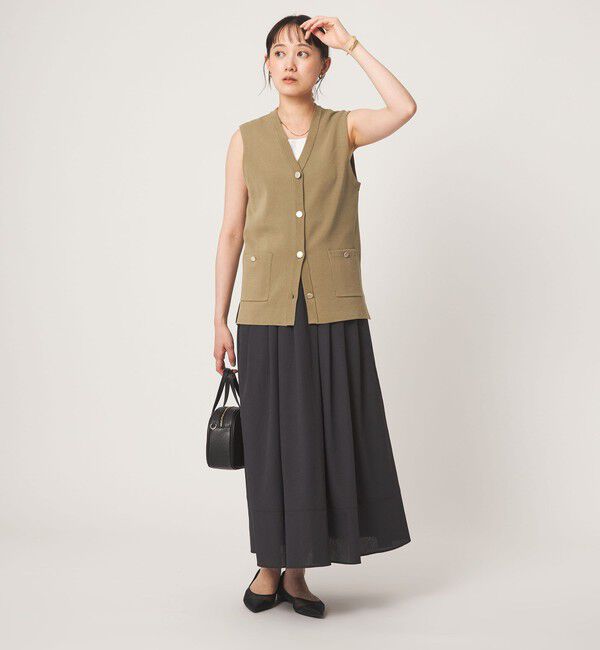 UNITED ARROWS green label relaxing「ゴールドカラーボタン ニット ジレ」|ベスト・ジレ|