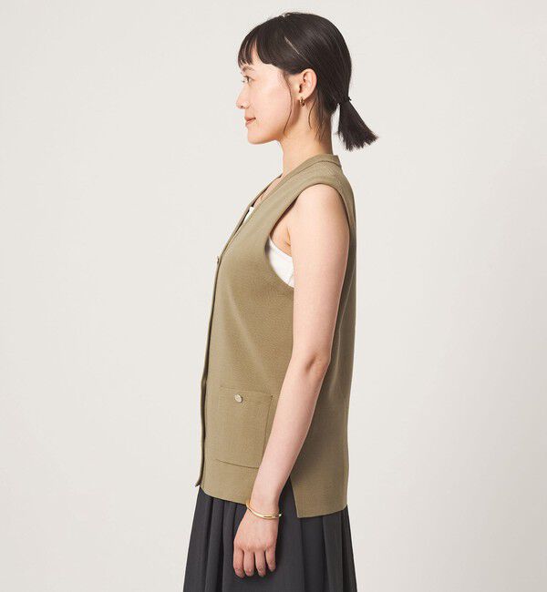 UNITED ARROWS green label relaxing「ゴールドカラーボタン ニット ジレ」|ベスト・ジレ|