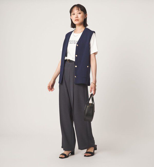 UNITED ARROWS green label relaxing「ゴールドカラーボタン ニット ジレ」|ベスト・ジレ|