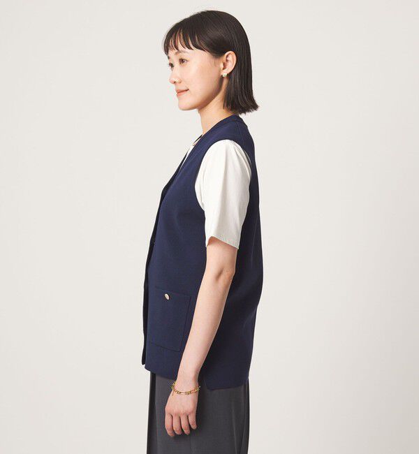 UNITED ARROWS green label relaxing「ゴールドカラーボタン ニット ジレ」|ベスト・ジレ|