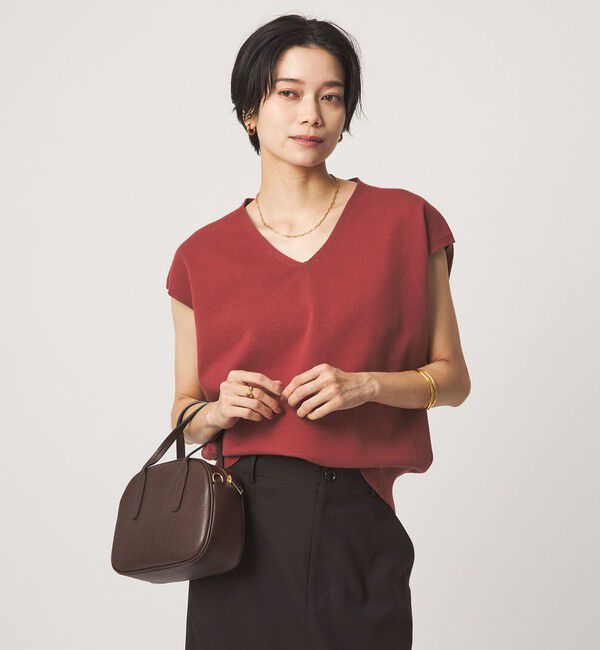 UNITED ARROWS green label relaxing「Vネック ニット ベスト」|ベスト・ジレ|RED