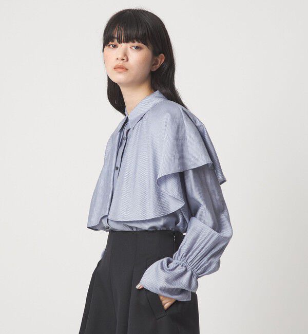 EMMEL REFINES「＜EMMEL REFINES＞EM ケープフリル ロングスリーブ シャツ」|シャツ・ブラウス|