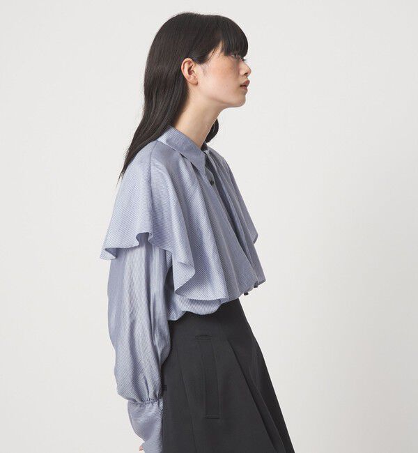 EMMEL REFINES「＜EMMEL REFINES＞EM ケープフリル ロングスリーブ シャツ」|シャツ・ブラウス|