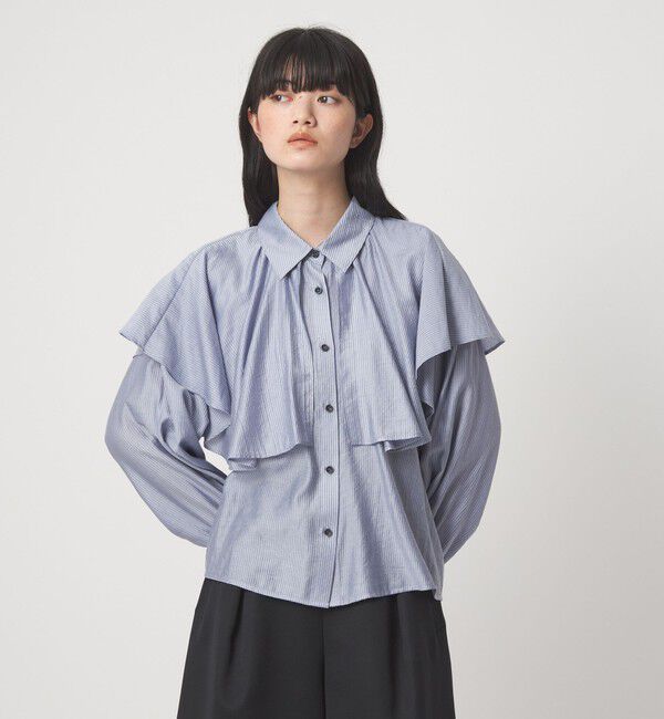 EMMEL REFINES「＜EMMEL REFINES＞EM ケープフリル ロングスリーブ シャツ」|シャツ・ブラウス|