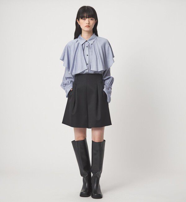 EMMEL REFINES「＜EMMEL REFINES＞EM ケープフリル ロングスリーブ シャツ」|シャツ・ブラウス|