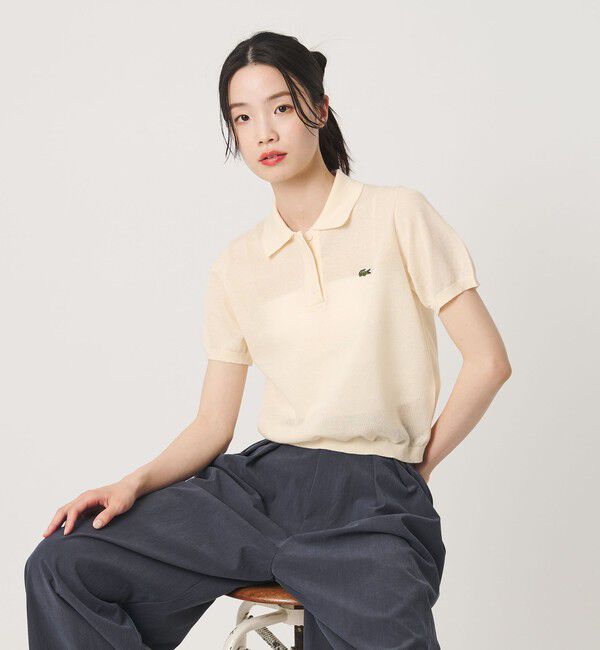 BEAUTY&YOUTH UNITED ARROWS「＜LACOSTE＞ラメニット ポロシャツ」|ポロシャツ|OFF WHITE