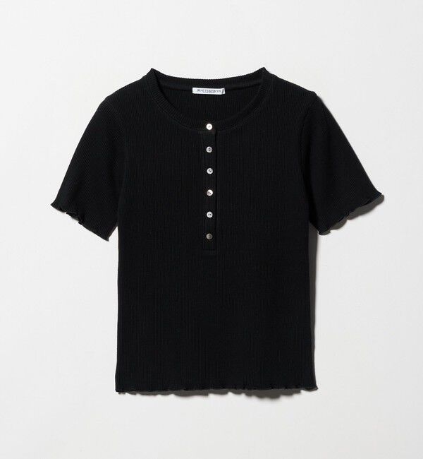BEAUTY&YOUTH UNITED ARROWS「コットン リブ ヘンリーネック ショートスリーブ カットソー」|Tシャツ・カットソー|