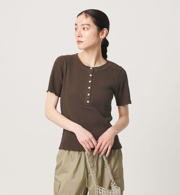 BEAUTY&YOUTH UNITED ARROWS「コットン リブ ヘンリーネック ショートスリーブ カットソー」|Tシャツ・カットソー|
