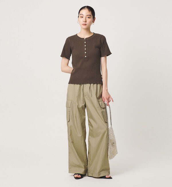 BEAUTY&YOUTH UNITED ARROWS「コットン リブ ヘンリーネック ショートスリーブ カットソー」|Tシャツ・カットソー|