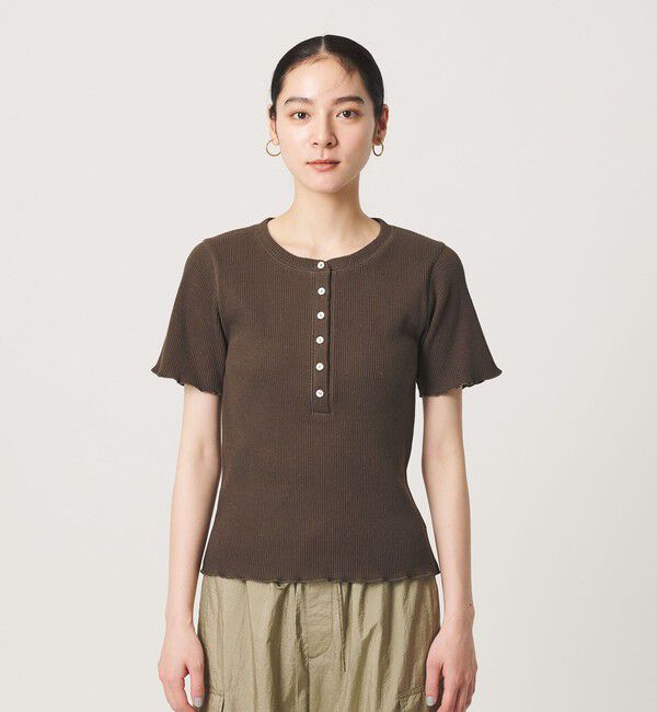 BEAUTY&YOUTH UNITED ARROWS「コットン リブ ヘンリーネック ショートスリーブ カットソー」|Tシャツ・カットソー|