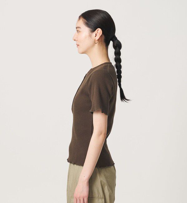 BEAUTY&YOUTH UNITED ARROWS「コットン リブ ヘンリーネック ショートスリーブ カットソー」|Tシャツ・カットソー|
