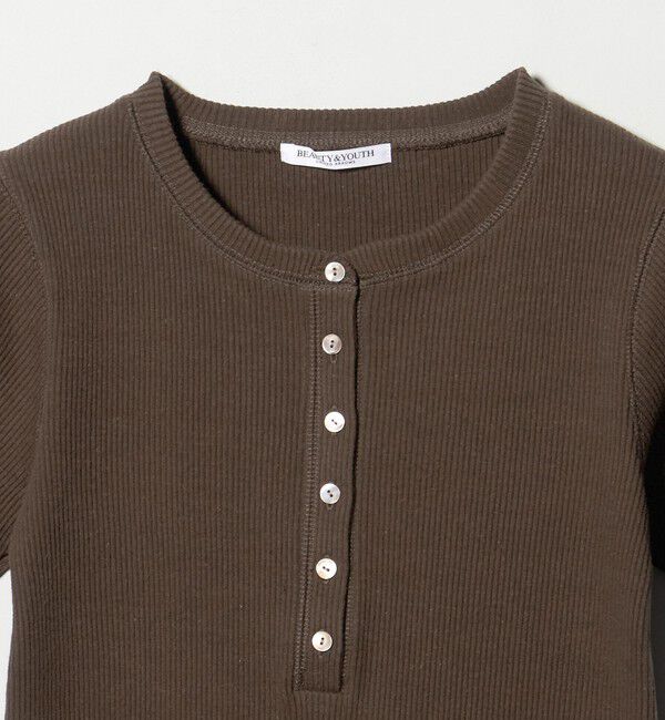 BEAUTY&YOUTH UNITED ARROWS「コットン リブ ヘンリーネック ショートスリーブ カットソー」|Tシャツ・カットソー|