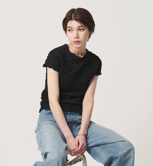 BEAUTY&YOUTH UNITED ARROWS「【WEB限定】シュリンクレース プルオーバー」|Tシャツ・カットソー|BLACK