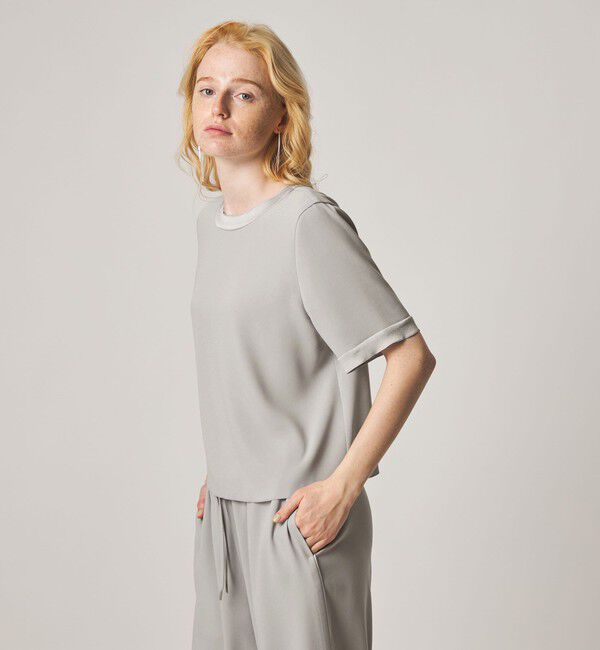 STEVEN ALAN「＜Steven Alan＞バックサテン ジョーゼット ショートスリーブ ブラウス」|シャツ・ブラウス|
