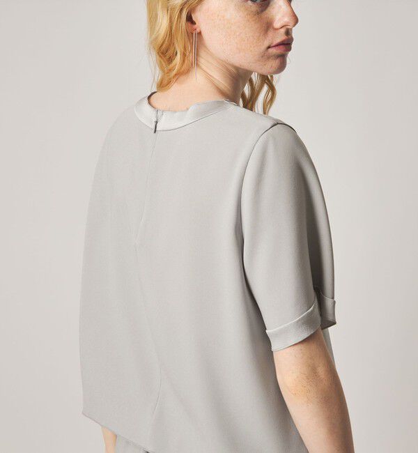STEVEN ALAN「＜Steven Alan＞バックサテン ジョーゼット ショートスリーブ ブラウス」|シャツ・ブラウス|