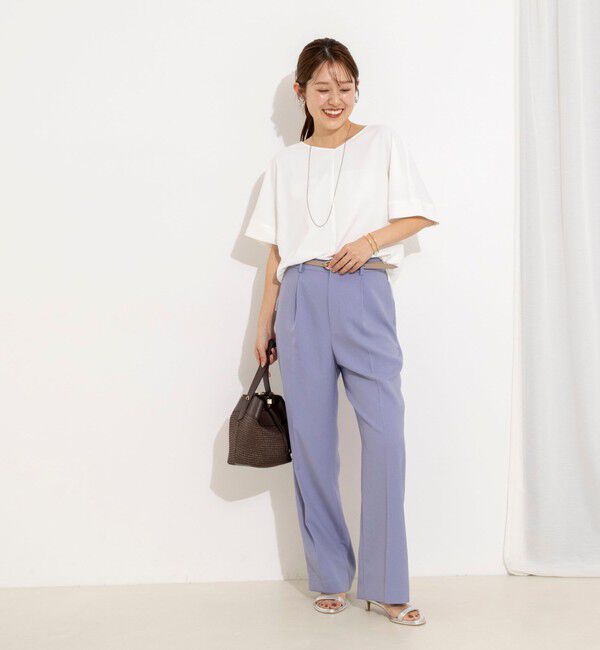 NOLLEY'S「《セットアップ対応》ウォッシャブルストレッチツイル愛されセミワイドパンツ」|その他|