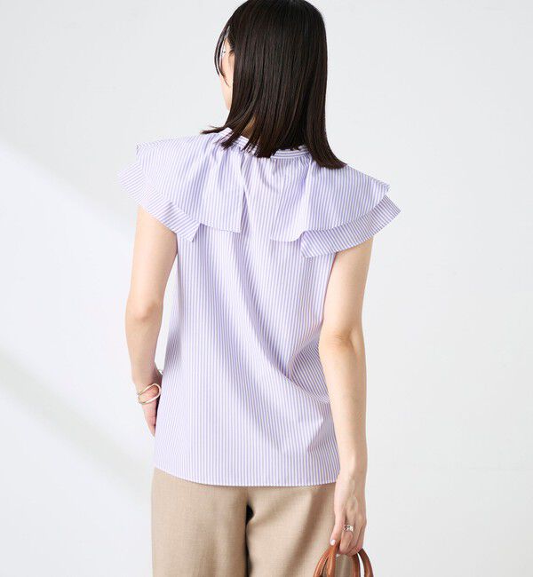 NOLLEY'S「ウォッシャブルダブルフリルキーネックブラウス」|シャツ・ブラウス|