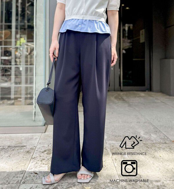 NOLLEY'S sophi「《セットアップ対応》NEW morisachiウォッシャブルツイルイージーワイドパンツ」|その他|ネイビー