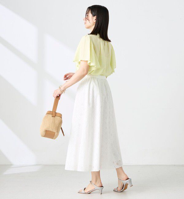 NOLLEY'S「【BECシリーズ】ウォッシャブルリネン混袖フリルブラウス」|シャツ・ブラウス|
