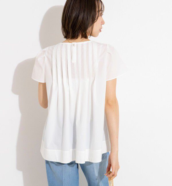 NOLLEY'S「《撥水/セットアップ対応》ウォッシャブルアクティブストレッチタックブラウス」|シャツ・ブラウス|