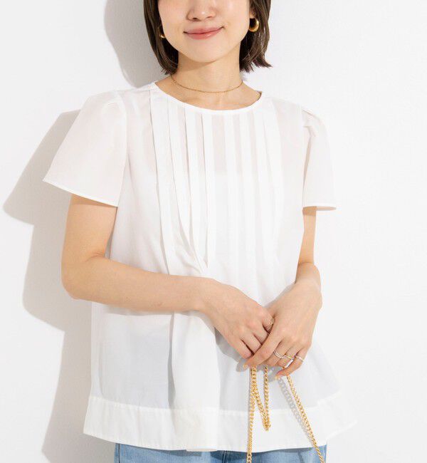 NOLLEY'S「《撥水/セットアップ対応》ウォッシャブルアクティブストレッチタックブラウス」|シャツ・ブラウス|