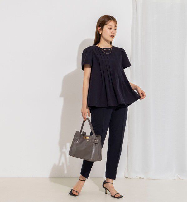 NOLLEY'S「《撥水/セットアップ対応》ウォッシャブルアクティブストレッチタックブラウス」|シャツ・ブラウス|