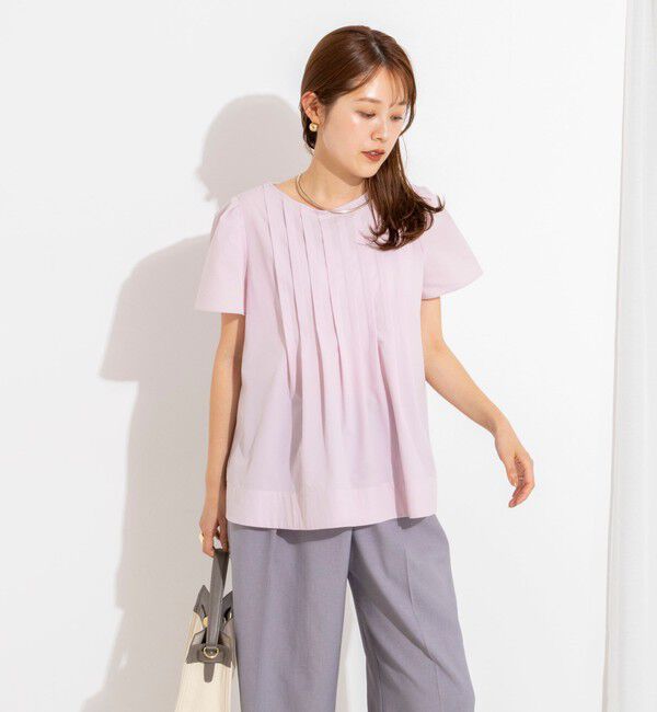 NOLLEY'S「《撥水/セットアップ対応》ウォッシャブルアクティブストレッチタックブラウス」|シャツ・ブラウス|