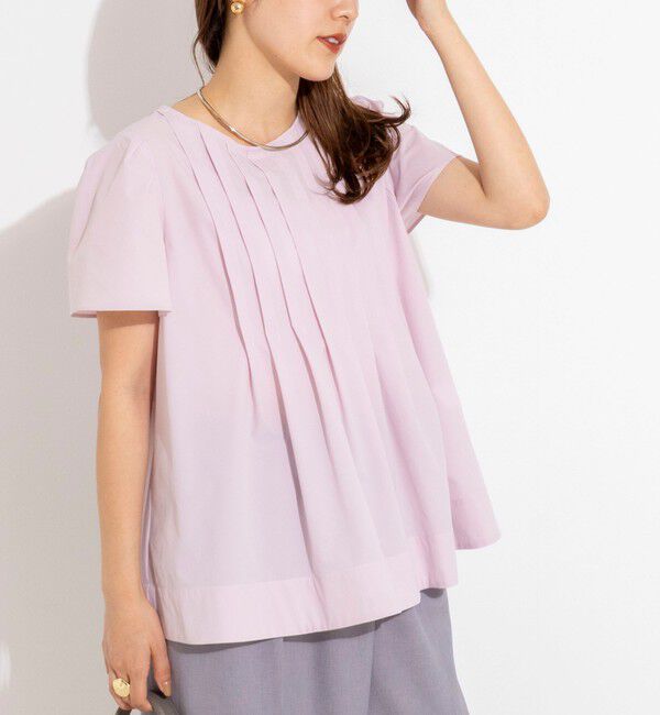 NOLLEY'S「《撥水/セットアップ対応》ウォッシャブルアクティブストレッチタックブラウス」|シャツ・ブラウス|
