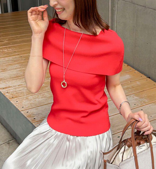 NOLLEY'S sophi「《手洗い可能》【BECシリーズ】マルチファンクションマチ付きオフショルプルオーバー」|ニット・セーター|