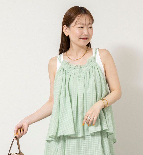 NOLLEY'S sophi「【WALANCE/ワランス】natural dye sheer cotton check gather camisole」|シャツ・ブラウス|