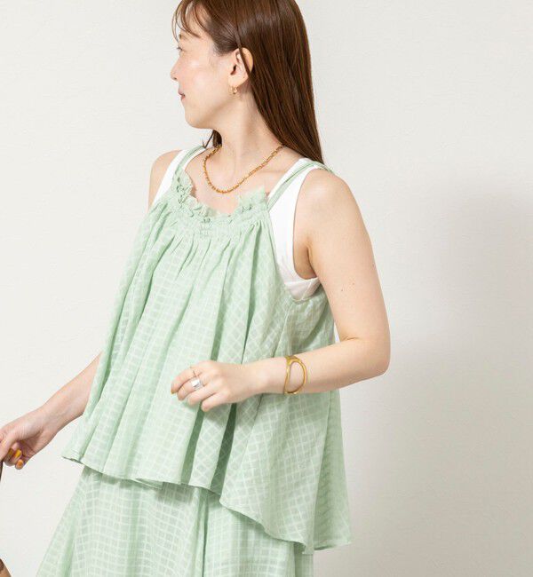 NOLLEY'S sophi「【WALANCE/ワランス】natural dye sheer cotton check gather camisole」|シャツ・ブラウス|