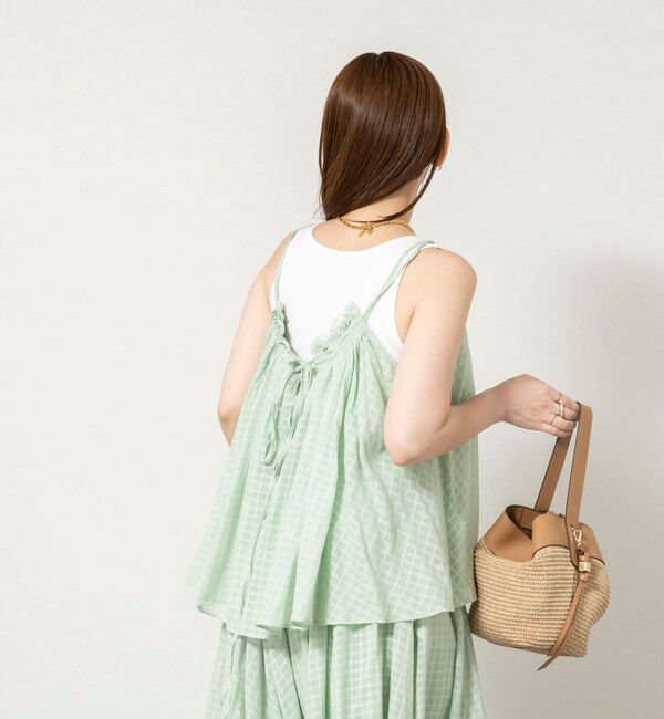 NOLLEY'S sophi「【WALANCE/ワランス】natural dye sheer cotton check gather camisole」|シャツ・ブラウス|