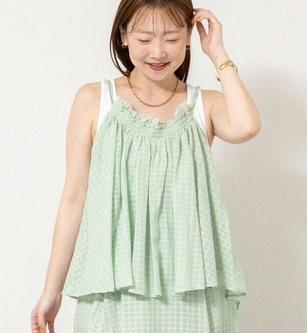 NOLLEY'S sophi「【WALANCE/ワランス】natural dye sheer cotton check gather camisole」|シャツ・ブラウス|
