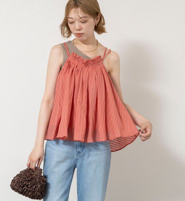 NOLLEY'S sophi「【WALANCE/ワランス】natural dye sheer cotton check gather camisole」|シャツ・ブラウス|