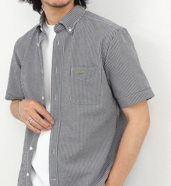 NOLLEY'S goodman「クジラBD S/S サッカー/オックス 半袖シャツ 26SS」|シャツ・ブラウス|ブラック・グレー系1