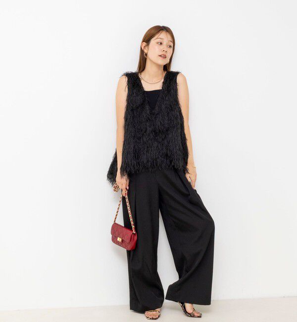 NOLLEY'S「【WEB限定】ウォッシャブルシアーフェザータンク」|シャツ・ブラウス|