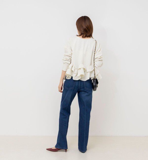 NOLLEY'S「【WEB限定】ウォッシャブル2WAYチェックペプラムフリルブラウス」|シャツ・ブラウス|