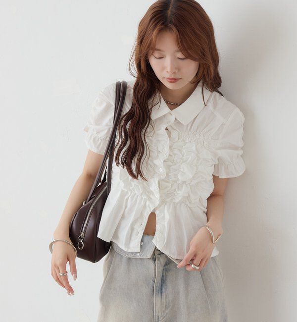  「シャーリングシェイプシャツ」|シャツ・ブラウス|
