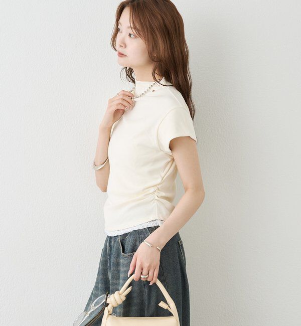  「プレート付きハイネックTシャツ」|Tシャツ・カットソー|