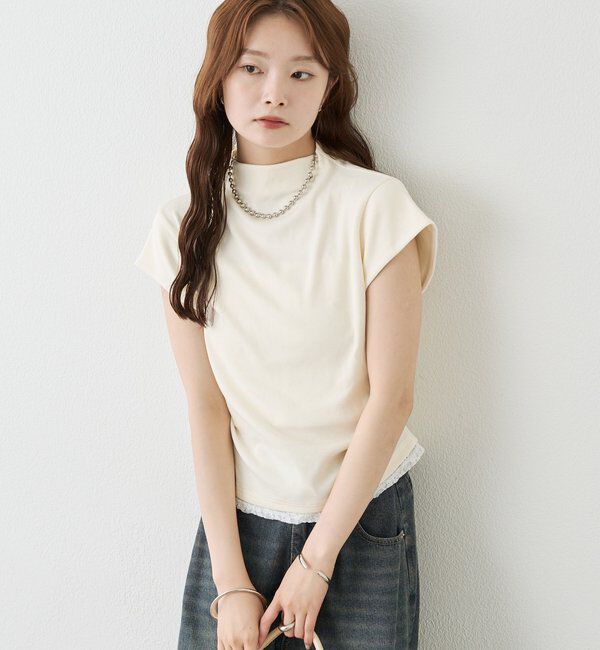  「プレート付きハイネックTシャツ」|Tシャツ・カットソー|