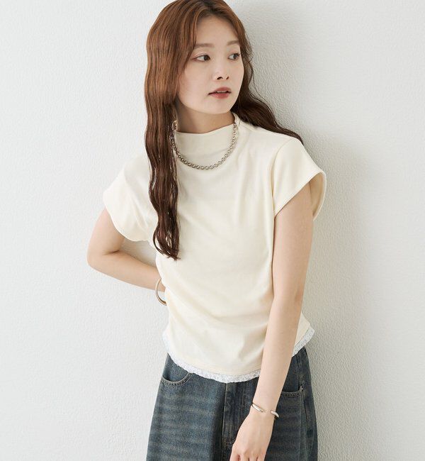  「プレート付きハイネックTシャツ」|Tシャツ・カットソー|