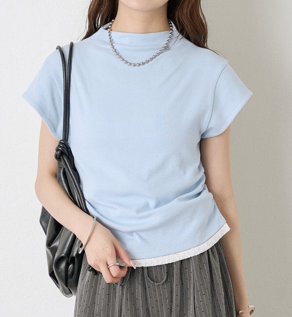  「プレート付きハイネックTシャツ」|Tシャツ・カットソー|