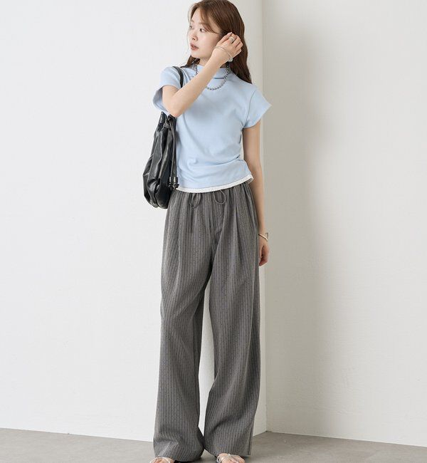  「プレート付きハイネックTシャツ」|Tシャツ・カットソー|