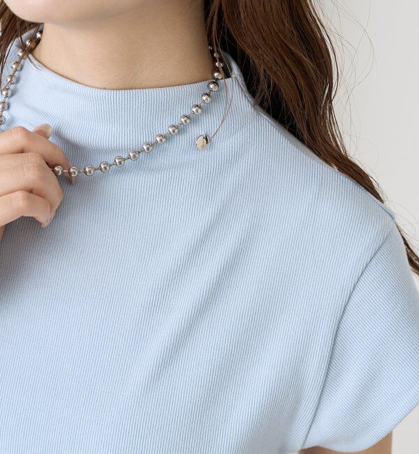  「プレート付きハイネックTシャツ」|Tシャツ・カットソー|