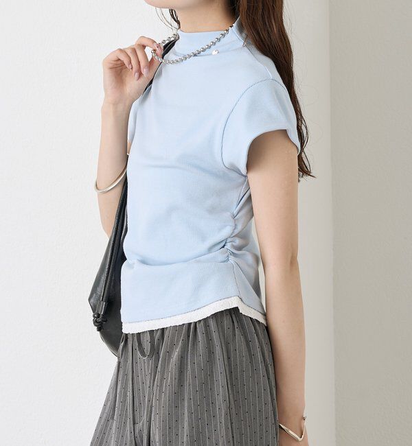  「プレート付きハイネックTシャツ」|Tシャツ・カットソー|